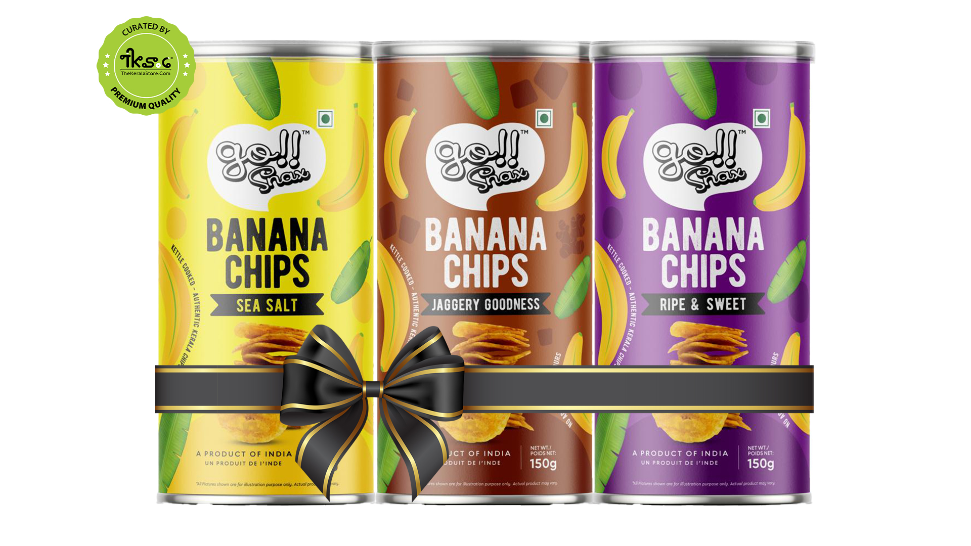 Kerala Banana Chips | Jaggery | Ripe & Sweet | Salted | Snacks Combo 450g
