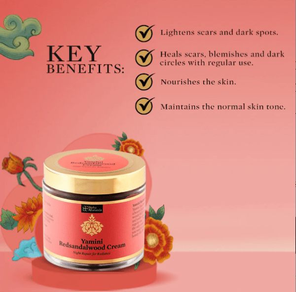 Red sandalwood Night Cream for Flawless Youthful Skin enriched with Natural Butters, Essential oils and Pure Active Herbs 75 gm